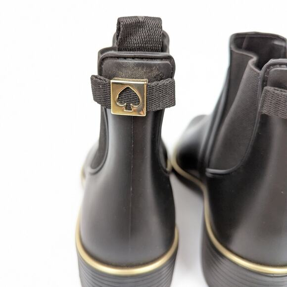 Kate Spade Black Solstice Rain Bootie Size 6 - Picture 8 of 11